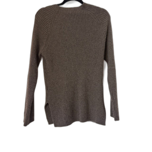 Nap Loungewear Cashmere Rib-Knit Crew Neck Pullover Sweater M Brown - Picture 4 of 8